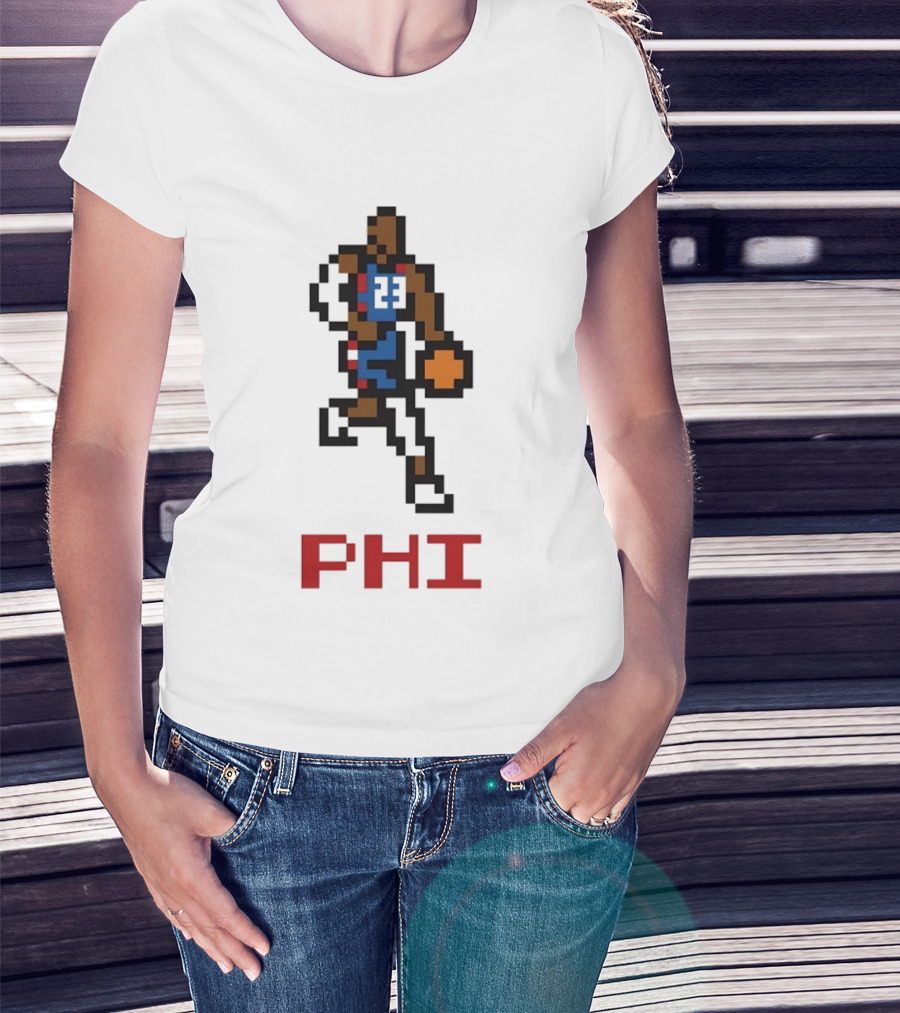 Le 8 Bit Baller PHI Basketball 23 T-Shirt