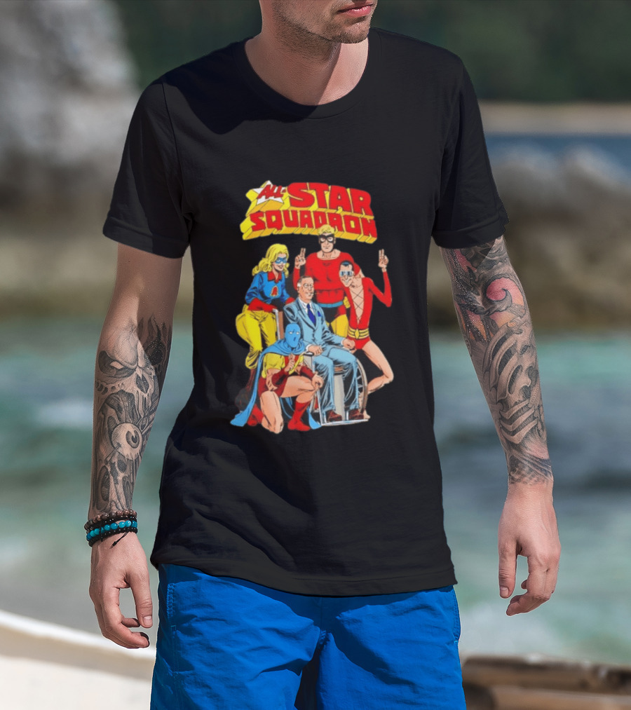 All Star Squadron DC Comics Superhero Team Cover T-Shirt