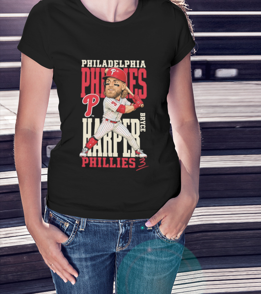 Philadelphia Phillies Bryce Harper 3 Caricature 2026 MLB Season T-Shirt