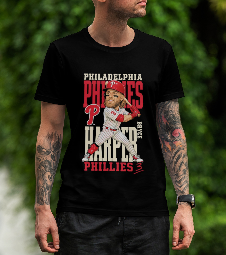 Philadelphia Phillies Bryce Harper 3 Caricature 2026 MLB Season T-Shirt
