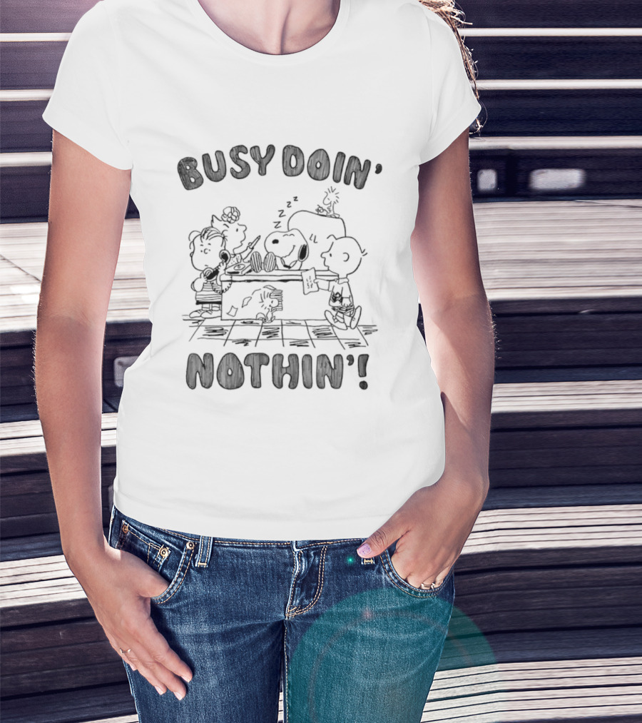 Snoopy Busy Doin' Nothin' Peanuts Comic Strip Characters Relaxation T-Shirt