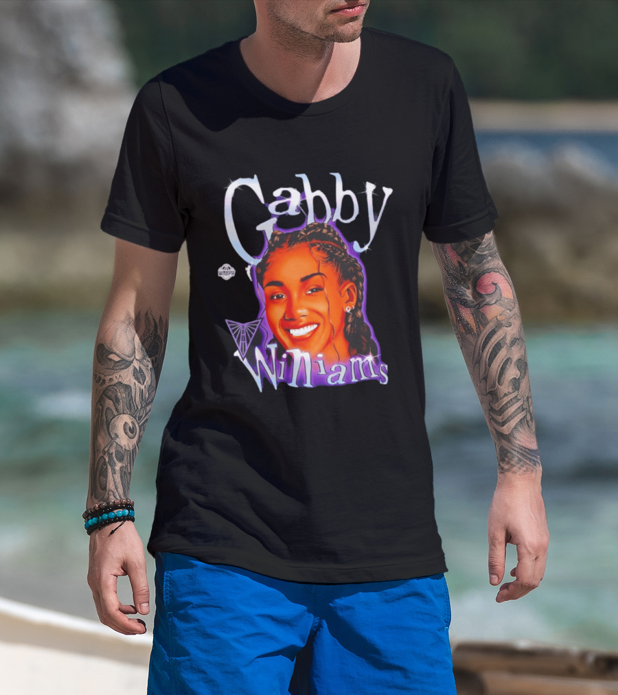 Gabby Williams WNBA Basketball Gabby Williams Text And Sketch T-Shirt
