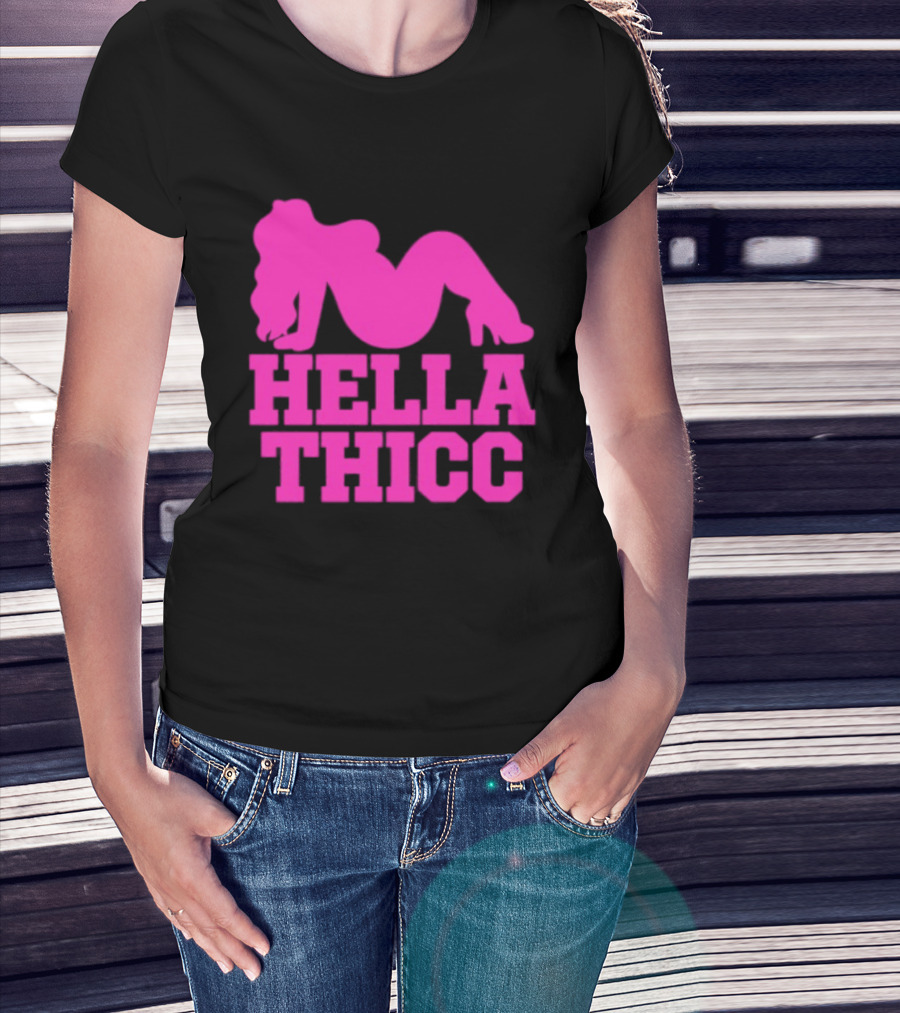 Hella Thicc Curvy Body Positive Pink T-Shirt