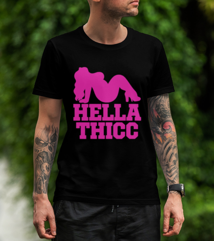 Hella Thicc Curvy Body Positive Pink T-Shirt