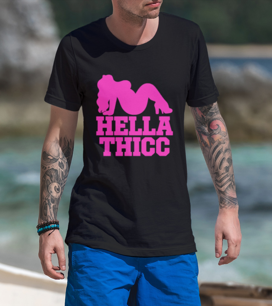 Hella Thicc Curvy Body Positive Pink T-Shirt