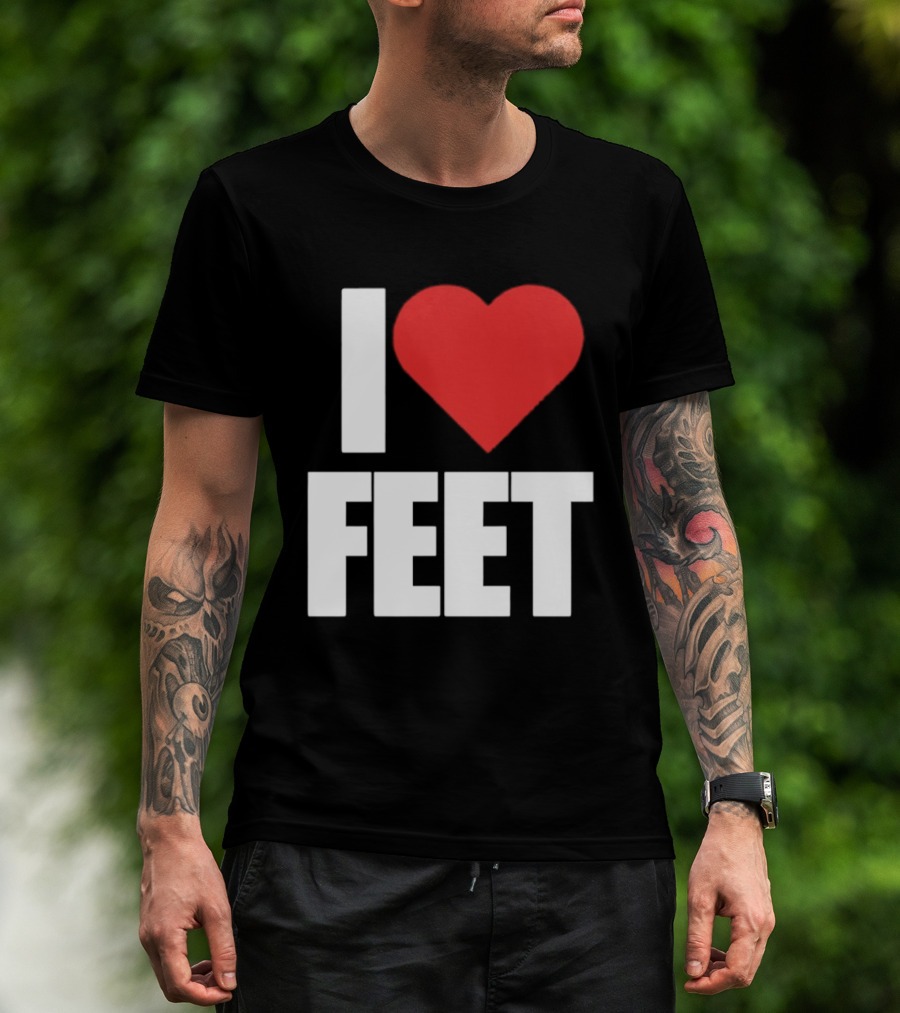 I Heart Feet Bold Red Heart Fun T-Shirt
