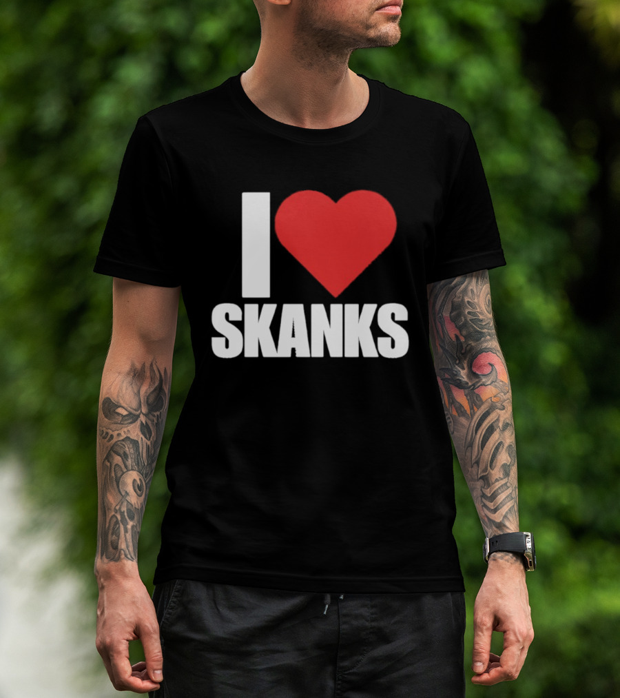 I Heart Skanks Red Love Symbol Humor T-Shirt