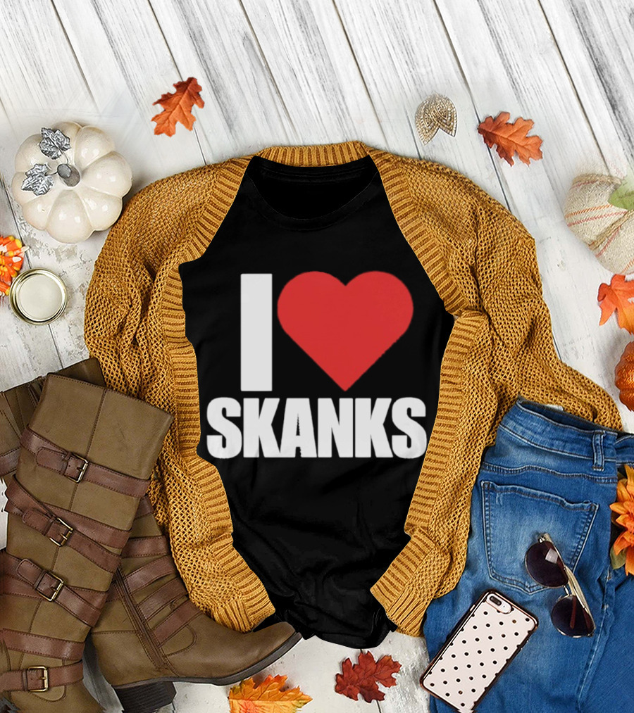 I Heart Skanks Red Love Symbol Humor T-Shirt