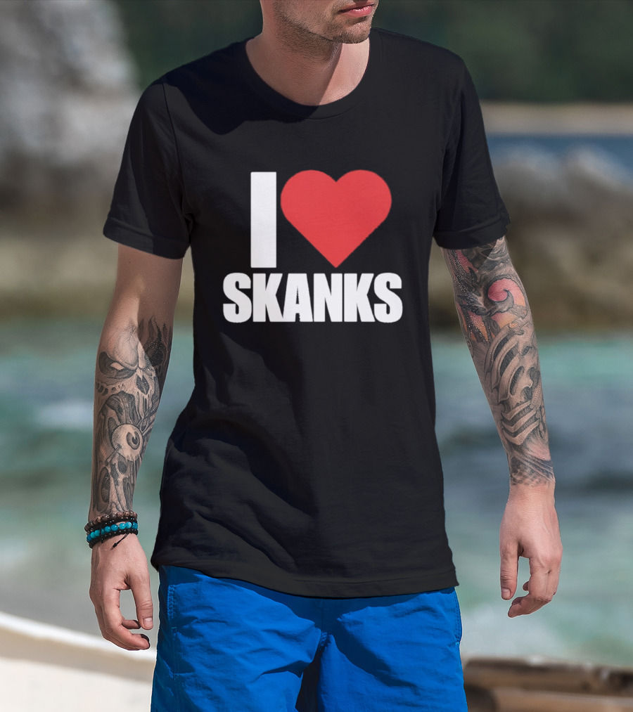 I Heart Skanks Red Love Symbol Humor T-Shirt