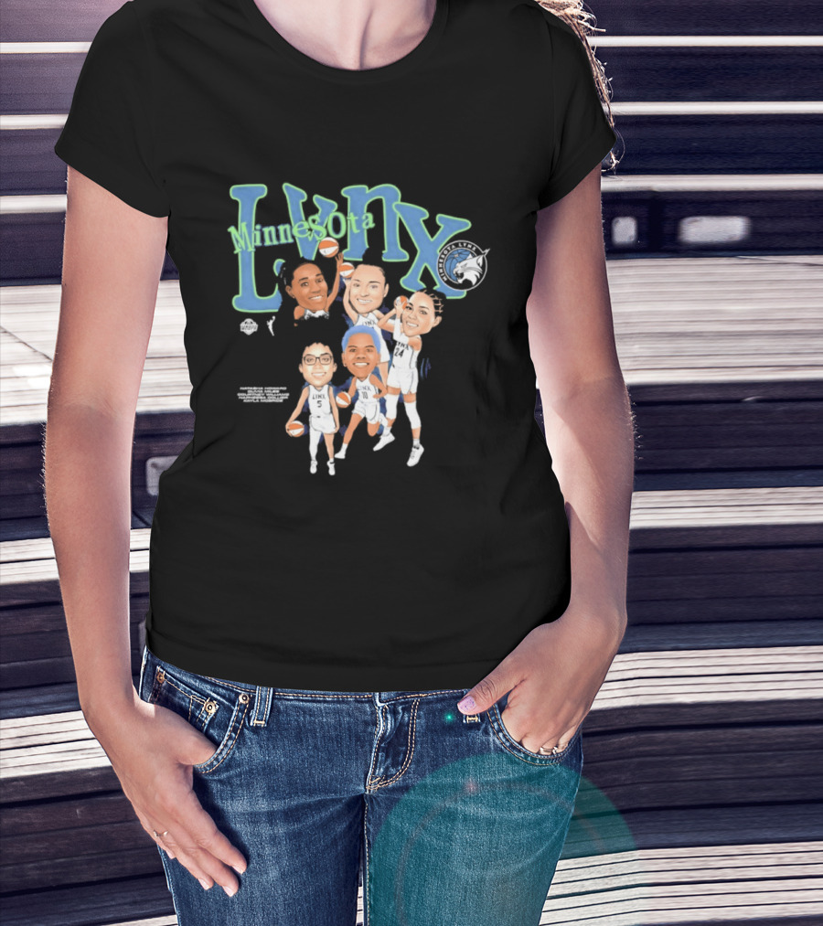 Minnesota Lynx WNBA Player Roster Caricature T-Shirt