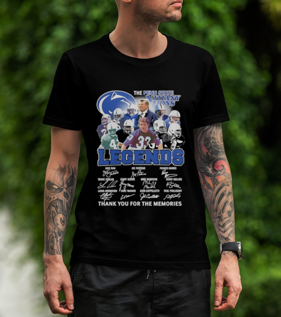 Penn State Nittany Lions Legends Thank You For The Memories Signatures T-Shirt