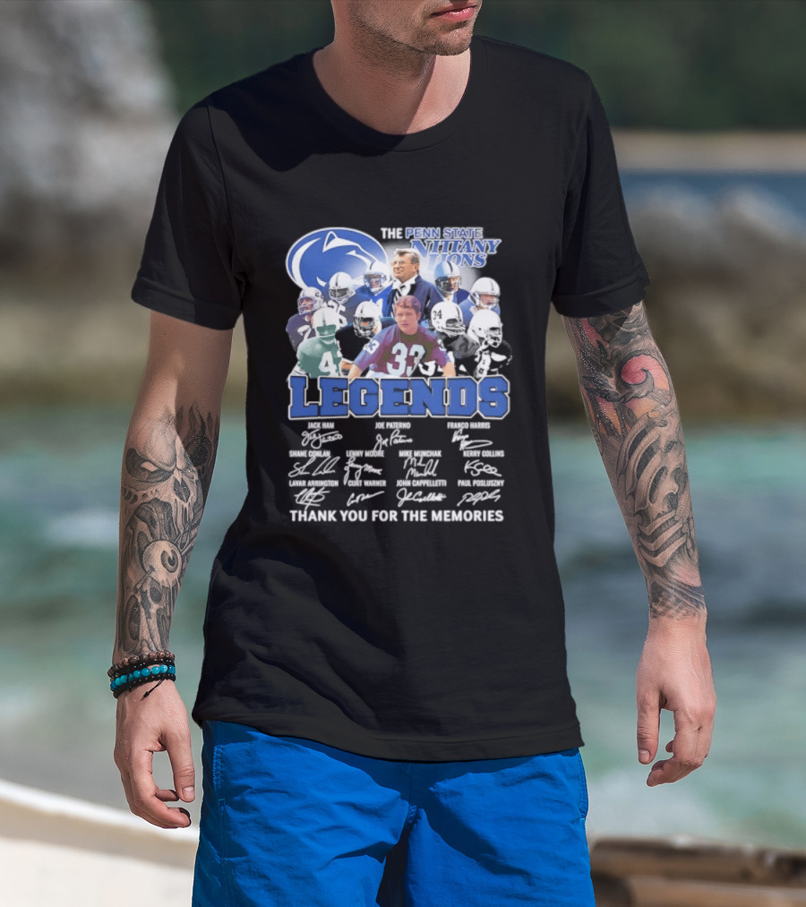 Penn State Nittany Lions Legends Thank You For The Memories Signatures T-Shirt