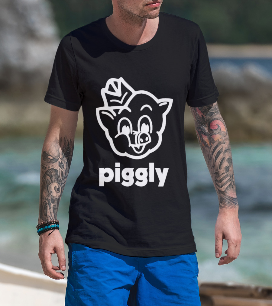 Piggly Wiggly Vintage Cartoon Mascot Retro Grocery T-Shirt