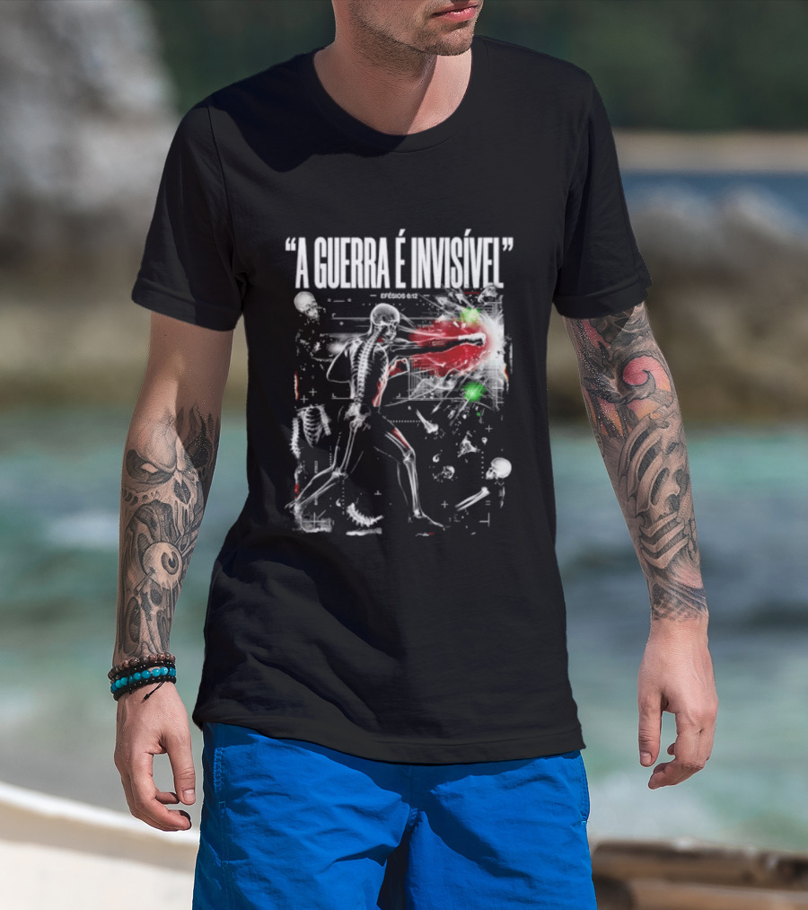 A Guerra É Invisível Efésios 6 12 Batalha Espiritual Skeletons Spiritual Battle T-Shirt