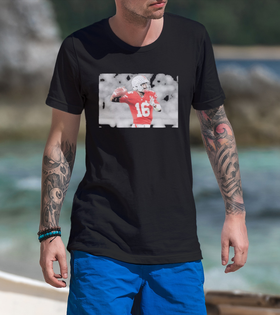 J.T. Barrett Ohio State Buckeyes #16 Football Quarterback Legend T-Shirt