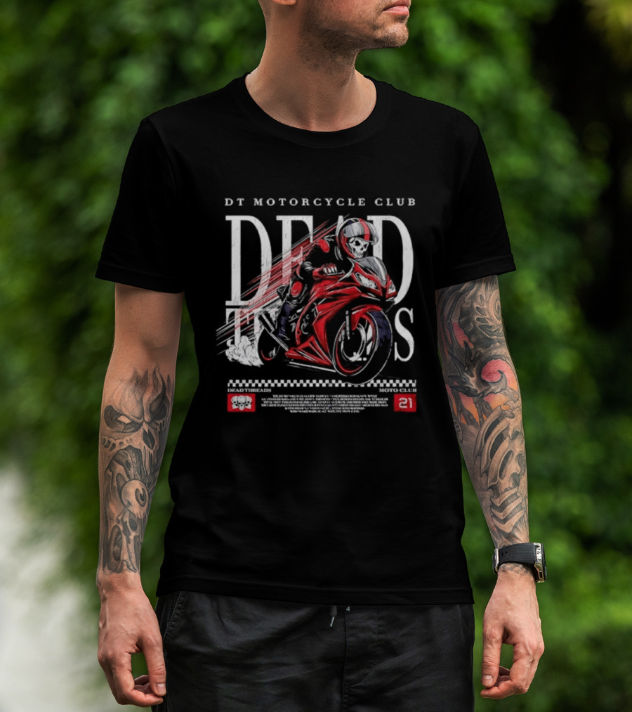 DT Motorcycle Club Dead Threads Moto Club Skeleton Rider 21 T-Shirt