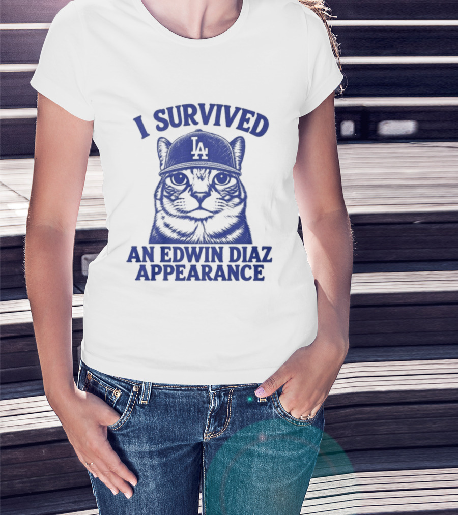 I Survived An Edwin Diaz Appearance LA Cat T-Shirt
