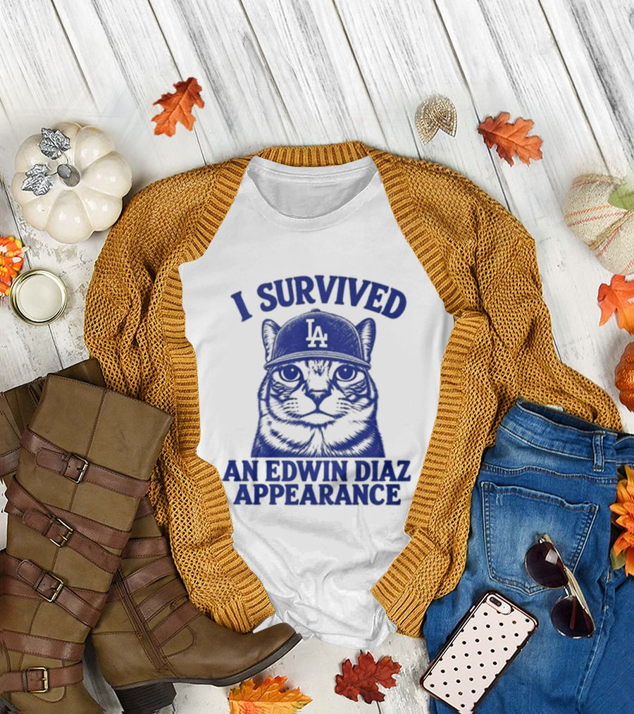 I Survived An Edwin Diaz Appearance LA Cat T-Shirt