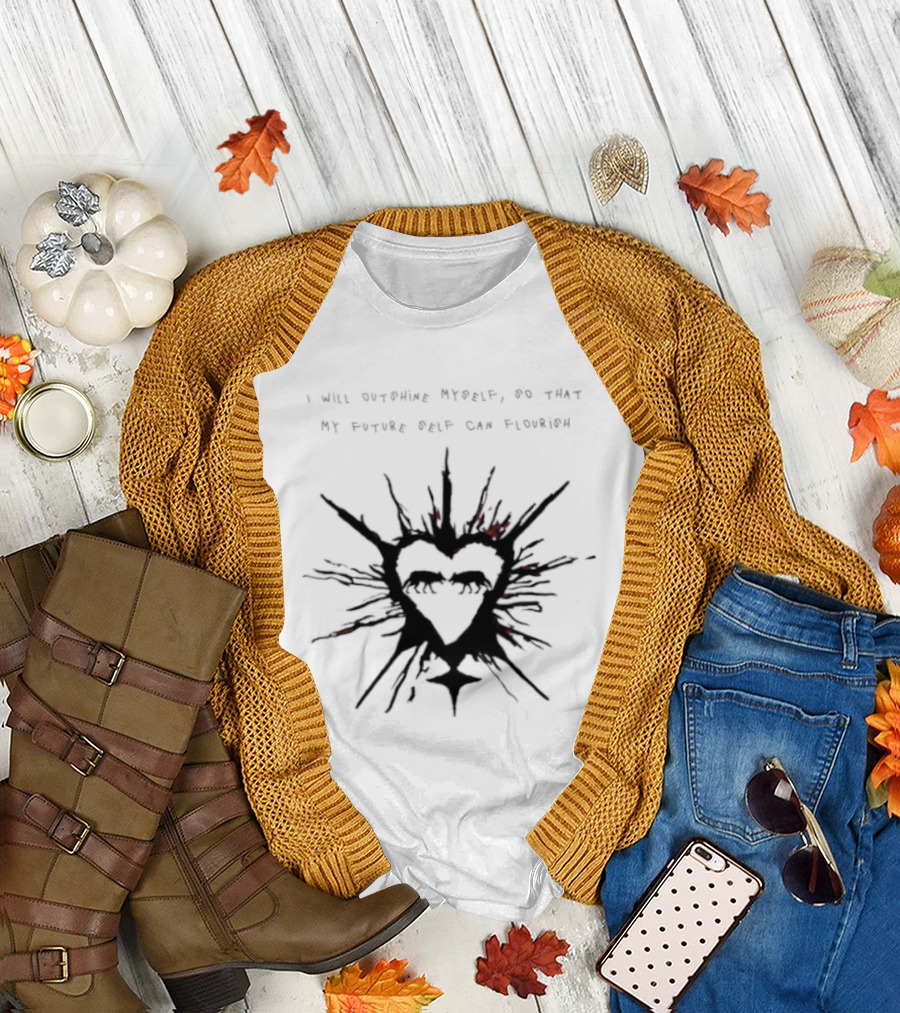 I Will Outshine Myself So That My Future Self Can Flourish Heart And Starburst T-Shirt