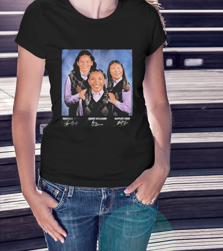 Veronica Burton Gabby Williams Kaitlyn Chen Step Brothers Argyle Sweater Purple T-Shirt
