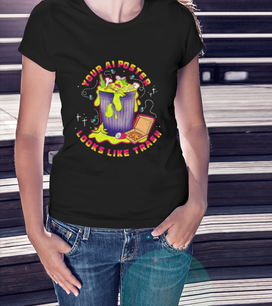 Your AI Looks Like Trash Pizza Trash Can Goo T-Shirt