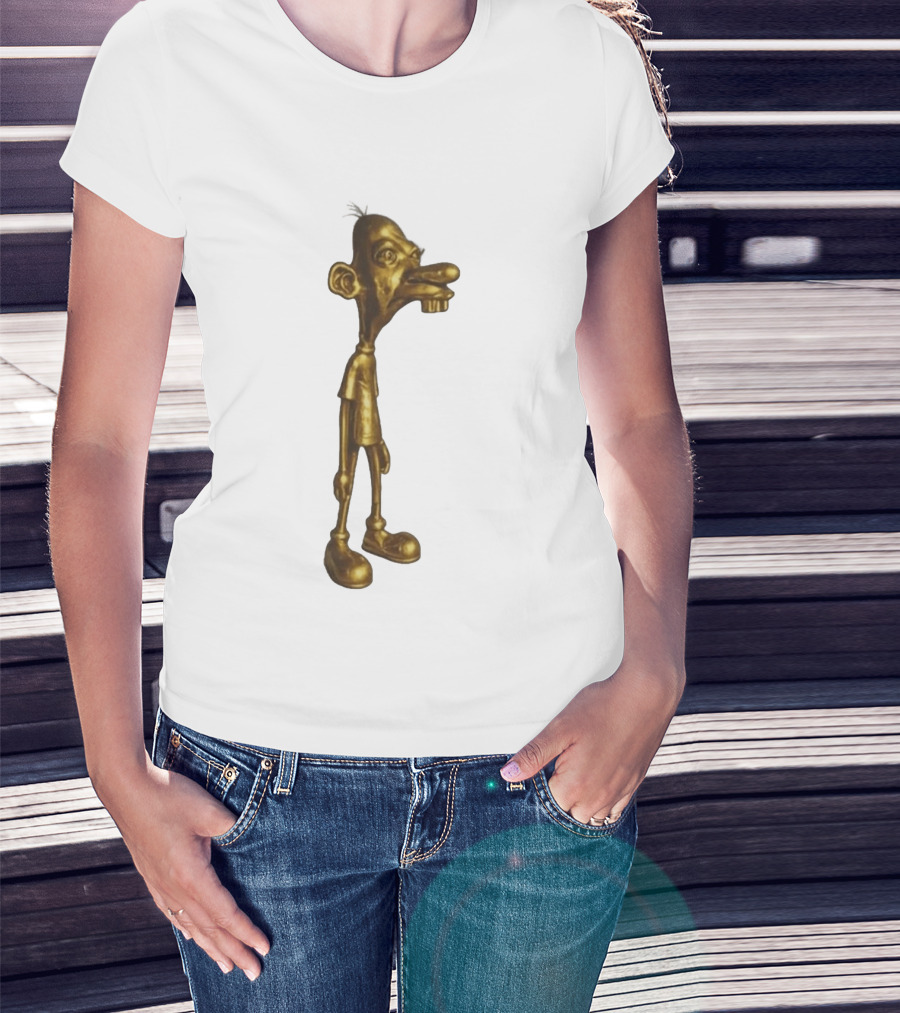 Neegy Meme Cartoon Golden Character Statue T-Shirt