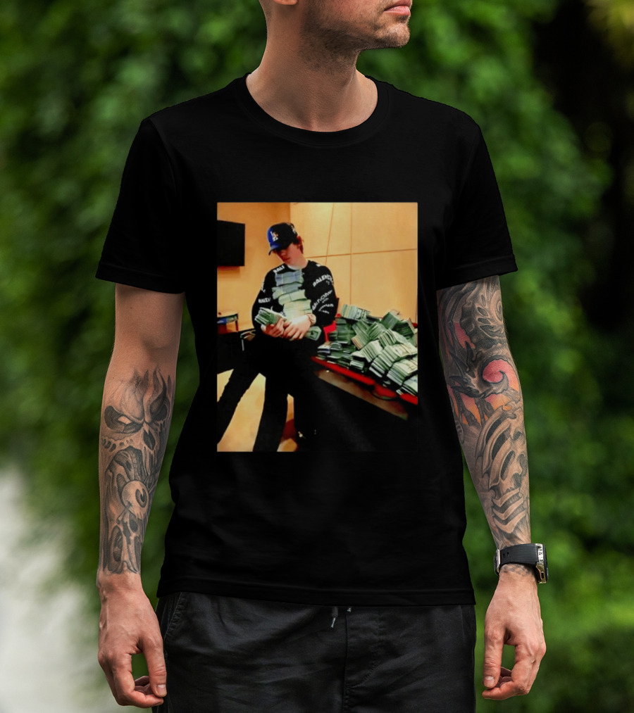 Balenciaga Black Long Sleeve With RALEC And Los Angeles Cap T-Shirt