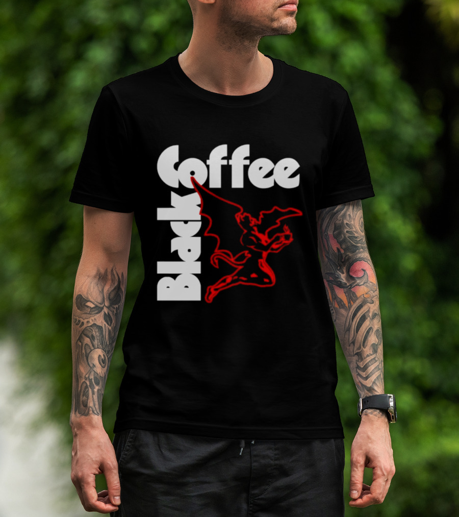 Black Coffee Devil Caffeine Drinking T-Shirt