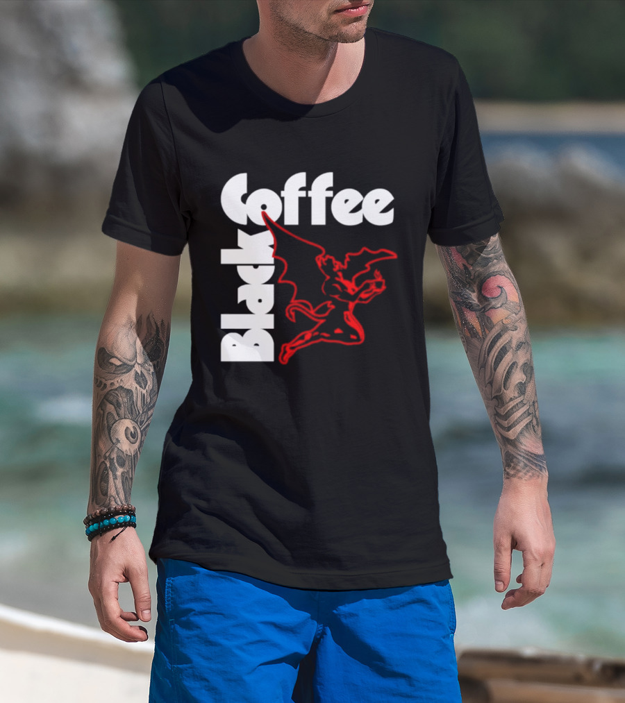 Black Coffee Devil Caffeine Drinking T-Shirt