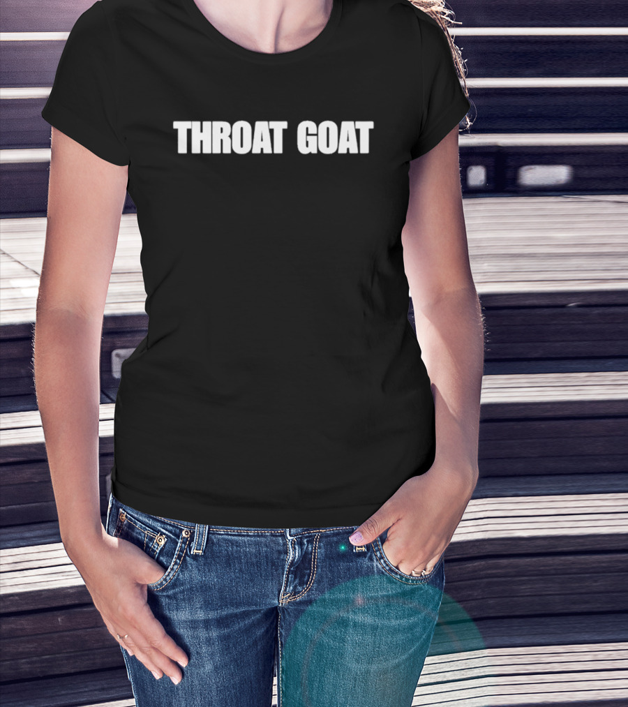 Throat Goat Bold Text White Lettering T-Shirt