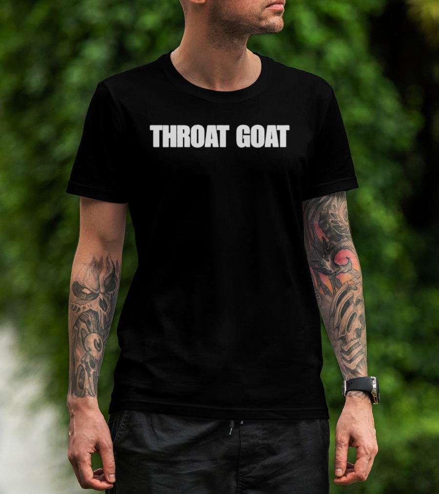 Throat Goat Bold Text White Lettering T-Shirt