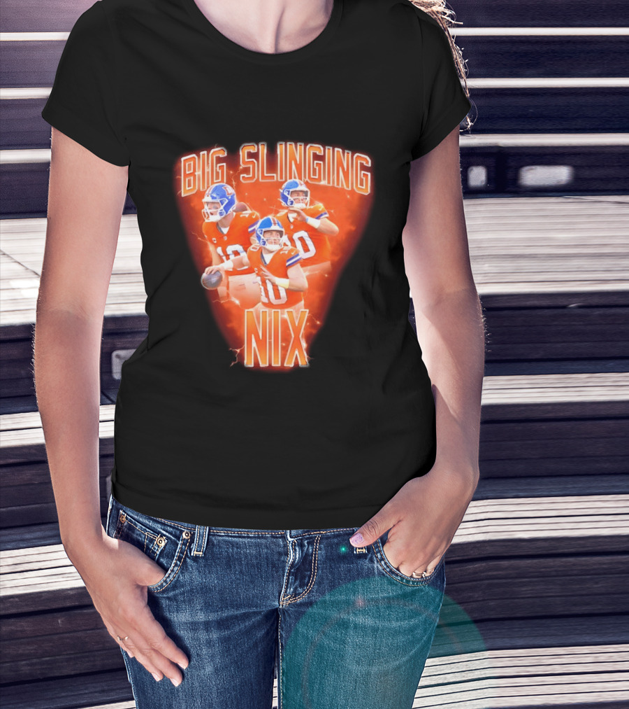 Denver Broncos Big Slinging Bo Nix Collage T-Shirt