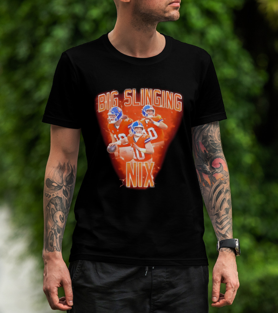 Denver Broncos Big Slinging Bo Nix Collage T-Shirt