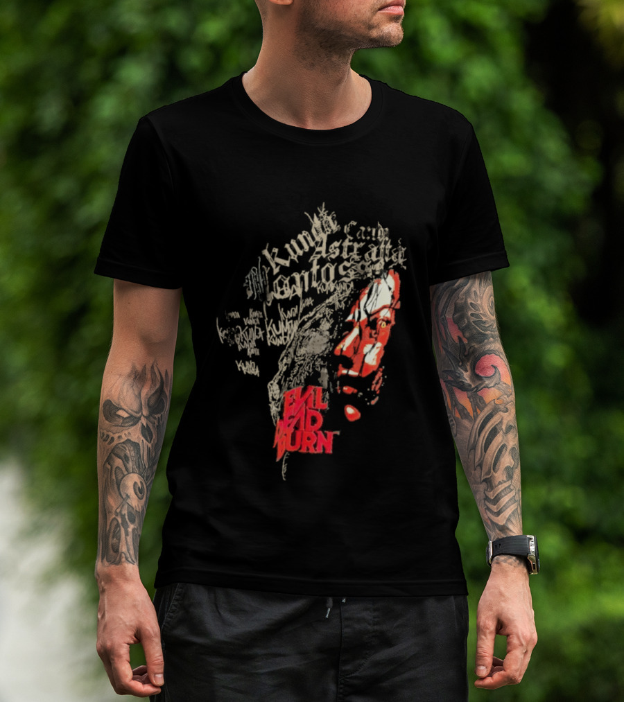 Kunda Astaroth Manto Satta Evil Dead Burn Face Typographic T-Shirt