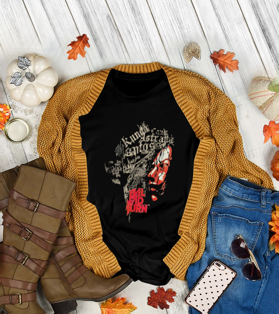 Kunda Astaroth Manto Satta Evil Dead Burn Face Typographic T-Shirt