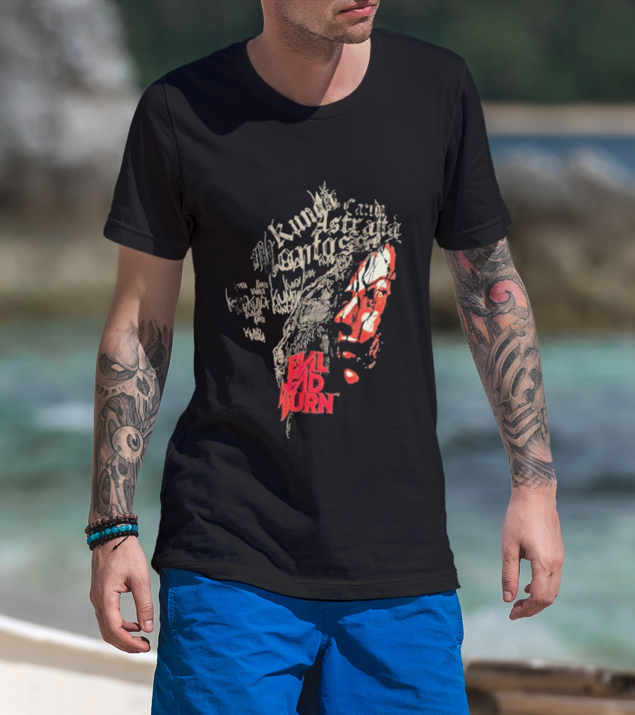 Kunda Astaroth Manto Satta Evil Dead Burn Face Typographic T-Shirt