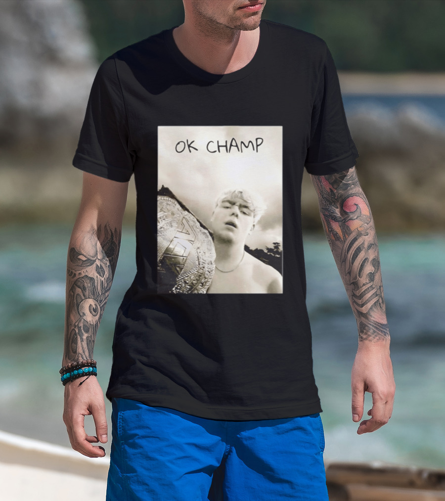 OK Champ Kyle Fletcher Holding Championship Belt T-Shirt