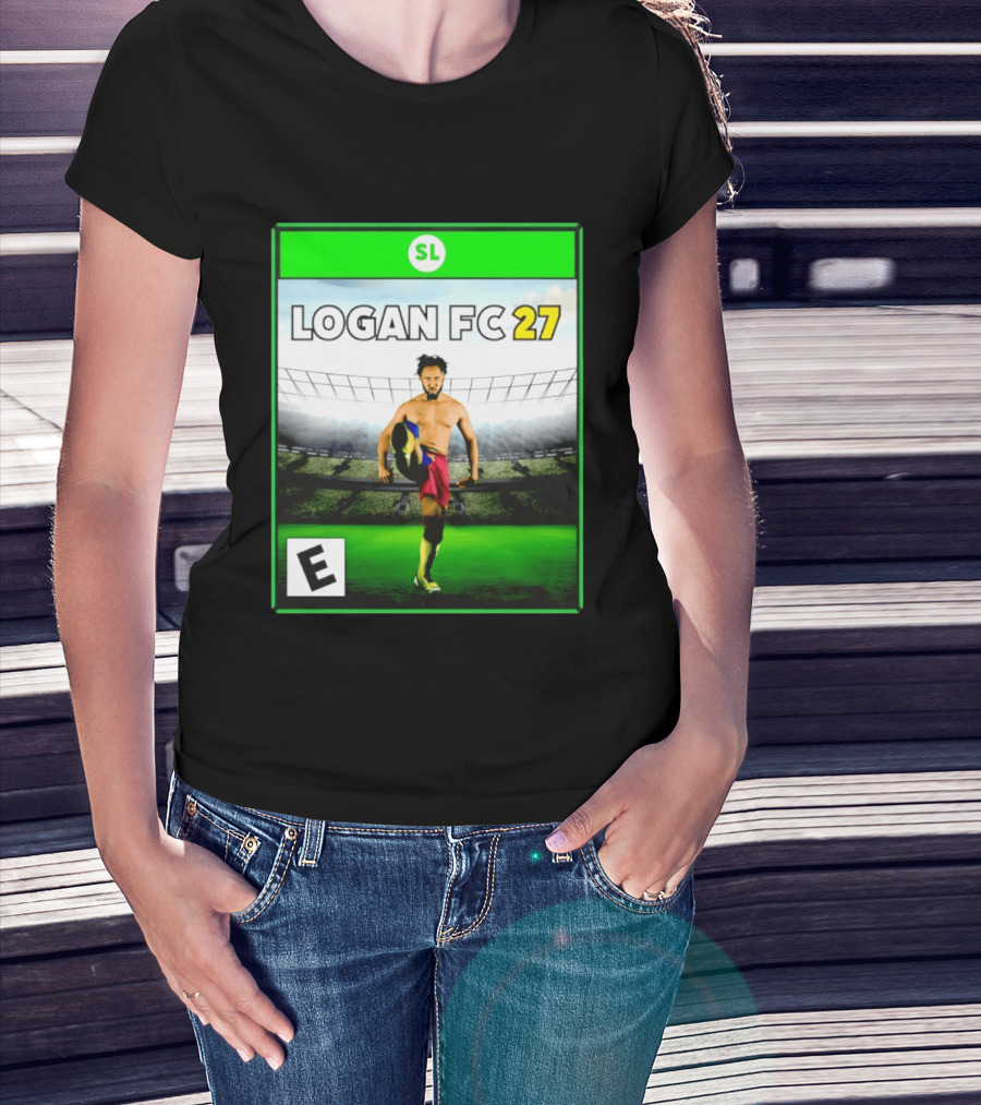 LOGAN FC 27 Soccer Game Box Art With Player In Stadium T-Shirt