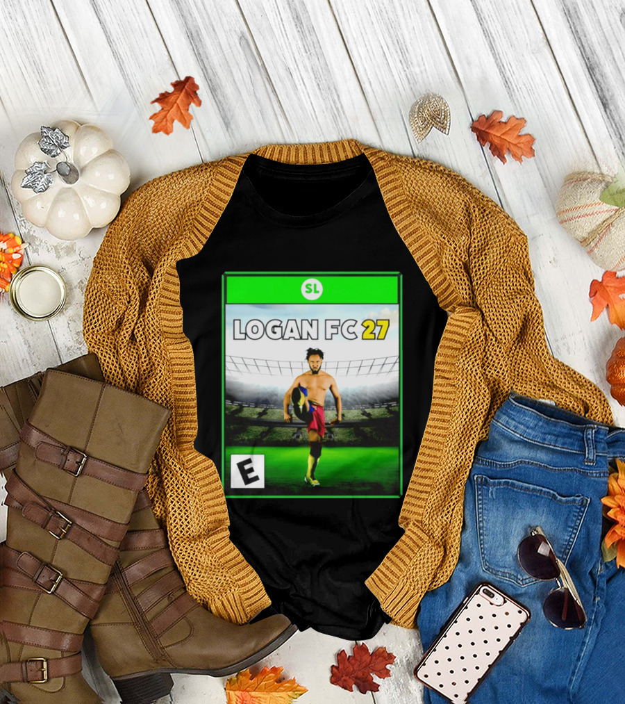 LOGAN FC 27 Soccer Game Box Art With Player In Stadium T-Shirt