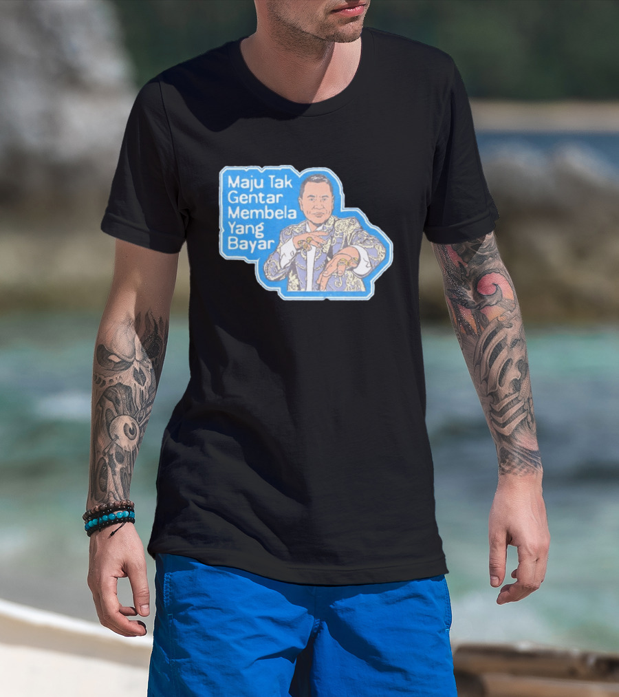 Maju Tak Gentar Membela Yang Bayar Indonesia Iconic Suit Pose T-Shirt