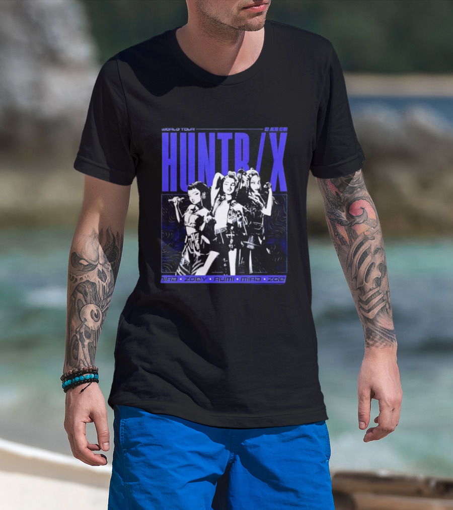 HUNT X World Tour Nira Zoey Rumi Mira Zoe Blue T-Shirt