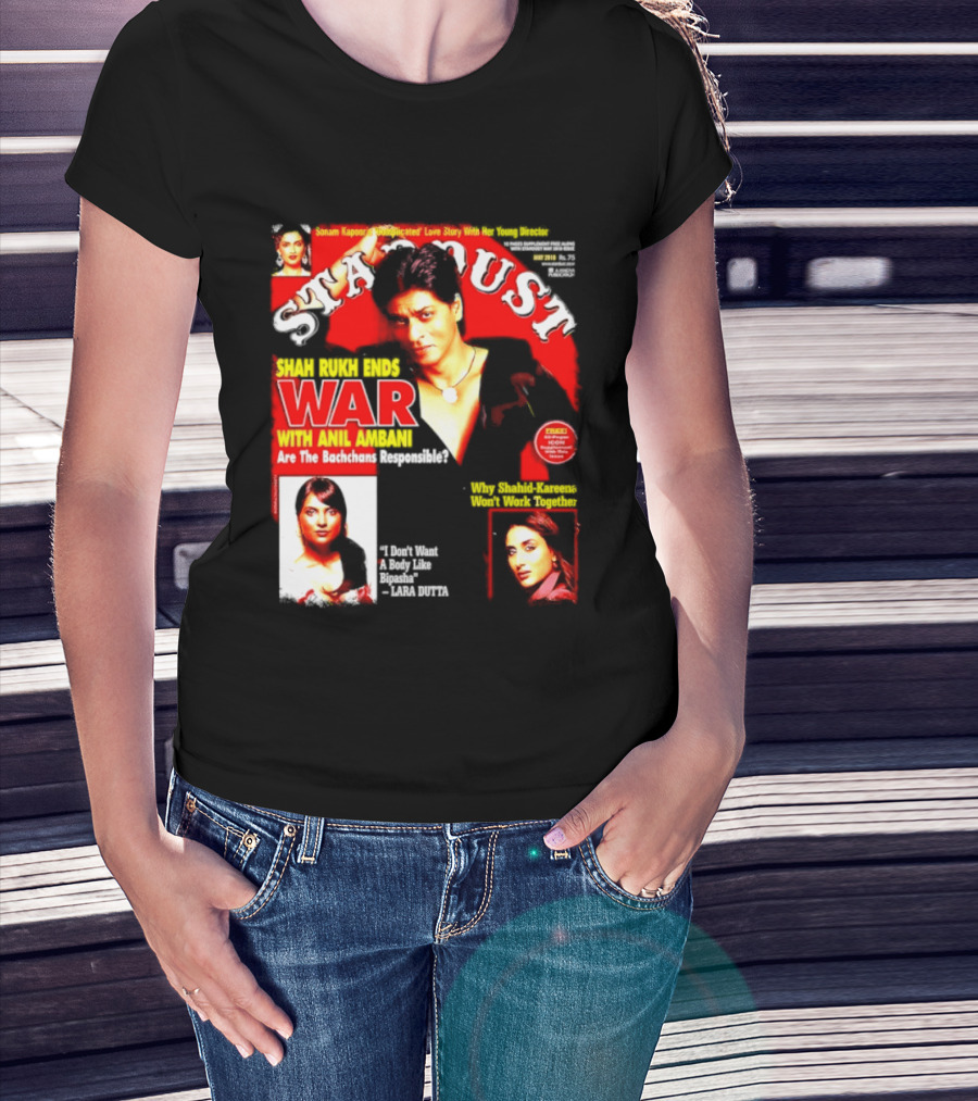 Stardust Magazine May 2010 Shah Rukh Khan Anil Ambani War Are Bachchans Responsible Sonam Kapoor Lara Dutta Interview T-Shirt