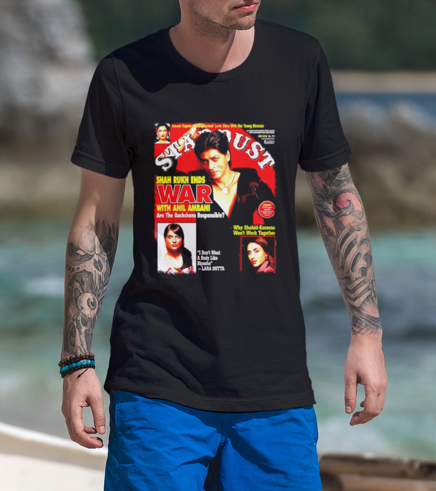 Stardust Magazine May 2010 Shah Rukh Khan Anil Ambani War Are Bachchans Responsible Sonam Kapoor Lara Dutta Interview T-Shirt