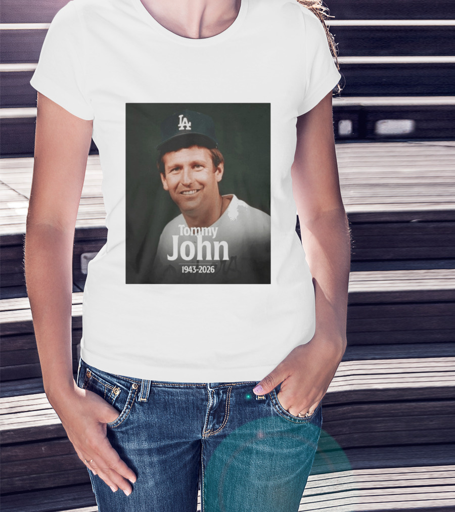 Tommy John 1943 2026 Los Angeles Baseball Memoriam T-Shirt