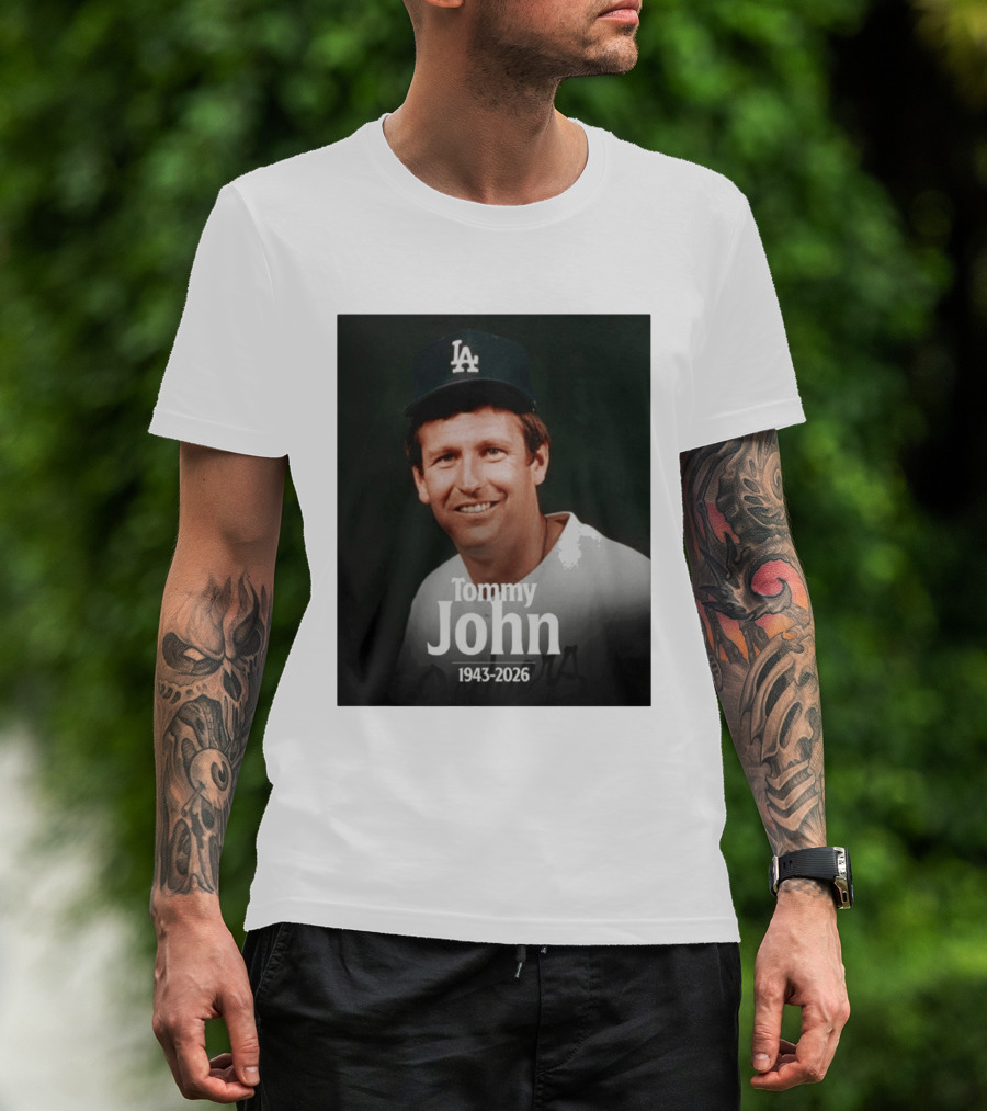 Tommy John 1943 2026 Los Angeles Baseball Memoriam T-Shirt