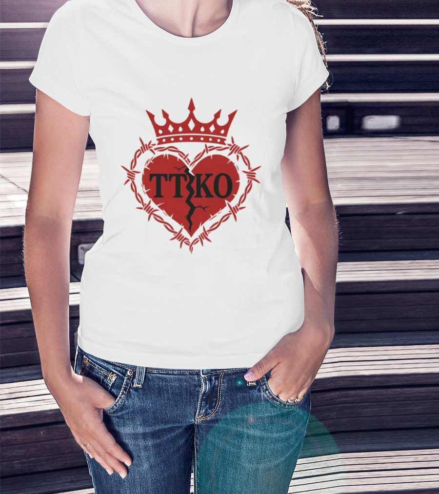 TTKO Broken Heart Crown Barbed Wire T-Shirt