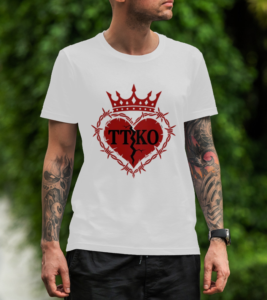 TTKO Broken Heart Crown Barbed Wire T-Shirt