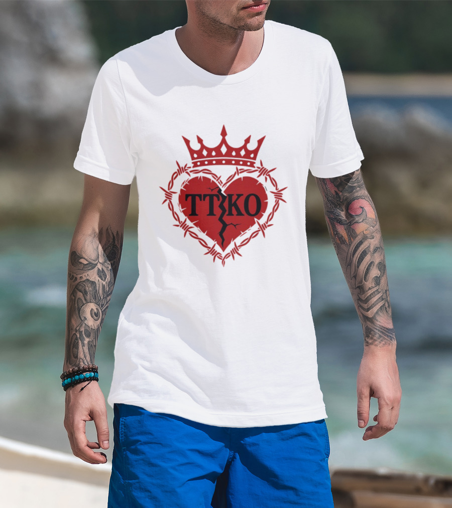 TTKO Broken Heart Crown Barbed Wire T-Shirt