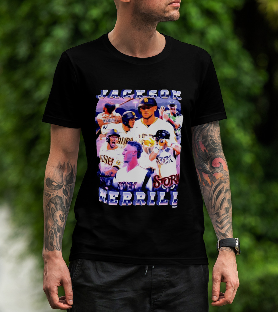 Jackson Merrill Padres Storm Baseball Collage San Diego T-Shirt
