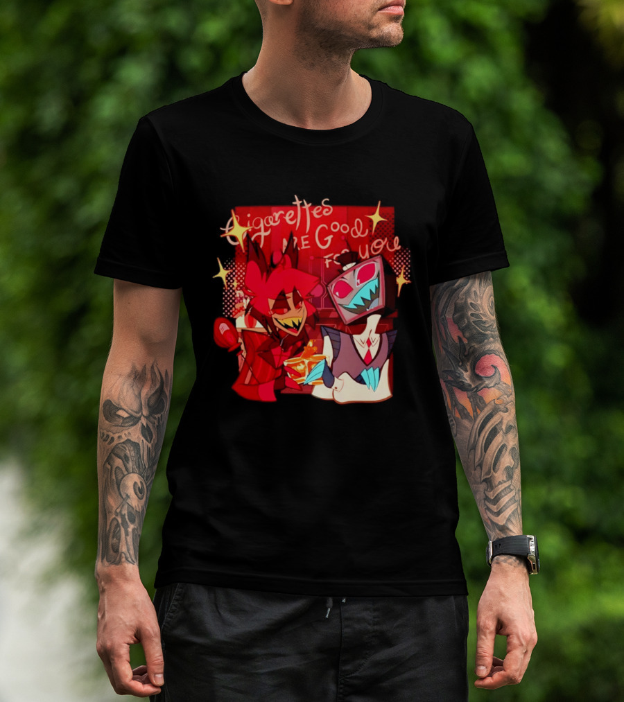 Radiostatic Sparks Duo Cigarettes Are Good For You Sparkling Characters T-Shirt